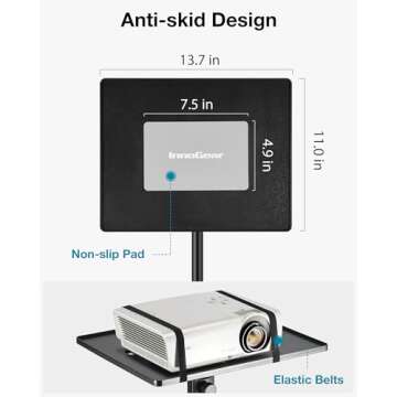InnoGear Projector Stand Tripod, 21" to 38" Height Adjustable Portable Laptop Tripod Stand Music Stand Projector Tripod for Outdoor Office Home Stage Studio Podium Computer DJ Racks
