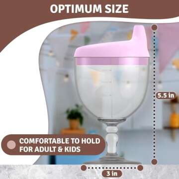 VIKROM Spill-Proof Wine Glass with Straw - Durable & Stylish