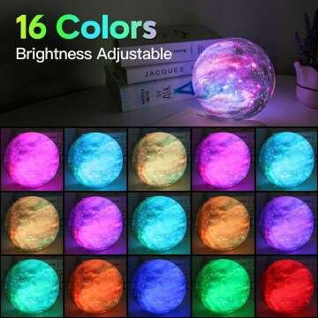 BRIGHTWORLD 3D Moon Lamp with Remote & Touch Control