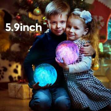 BRIGHTWORLD 3D Moon Lamp with Remote & Touch Control