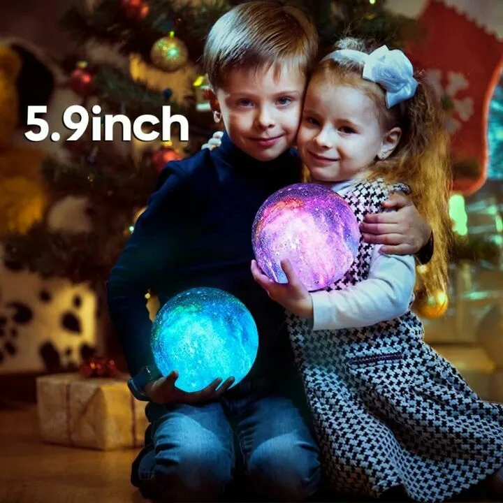 BRIGHTWORLD 3D Moon Lamp with Remote & Touch Control