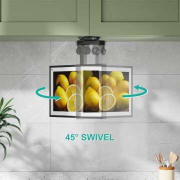 WALI Under Cabinet Mount for Echo Show 21, Echo Show 15, Height Adjustable and Foldable Mounting Bracket, Tilt Swivel for Alexa Echo Show 21, Echo Show 15, Holds up to 44lbs (ECS001), Black