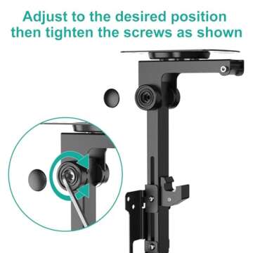 WALI Under Cabinet Mount for Echo Show 21, Echo Show 15, Height Adjustable and Foldable Mounting Bracket, Tilt Swivel for Alexa Echo Show 21, Echo Show 15, Holds up to 44lbs (ECS001), Black
