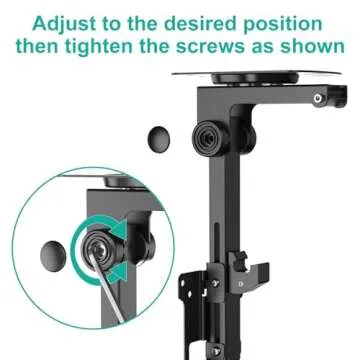 WALI Under Cabinet Mount for Echo Show 21, Echo Show 15, Height Adjustable and Foldable Mounting Bracket, Tilt Swivel for Alexa Echo Show 21, Echo Show 15, Holds up to 44lbs (ECS001), Black