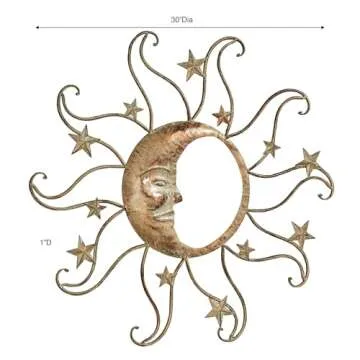 Unique Sun and Moon Face Metal Wall Art for Decor