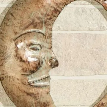 Unique Sun and Moon Face Metal Wall Art for Decor