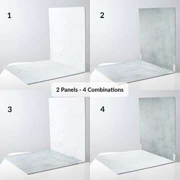 2 Pack Photo Backdrop Board | 23.5 x 23.5 Inches | Realistic Photography Background | Food Photography Background | Replica Surface | Product Photography Backdrops | Marble & Cement | Flat Lay | Large
