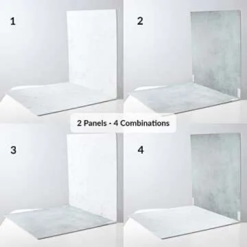 2 Pack Photo Backdrop Board | 23.5 x 23.5 Inches | Realistic Photography Background | Food Photography Background | Replica Surface | Product Photography Backdrops | Marble & Cement | Flat Lay | Large