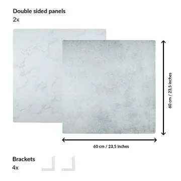 2 Pack Photo Backdrop Board | 23.5 x 23.5 Inches | Realistic Photography Background | Food Photography Background | Replica Surface | Product Photography Backdrops | Marble & Cement | Flat Lay | Large