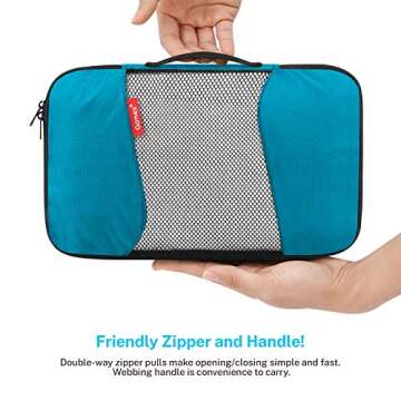Gonex 6 Set Travel Packing Cubes, Luggage Packing Organizer Set for Bag & Suitcase With Laundry Bag Blue