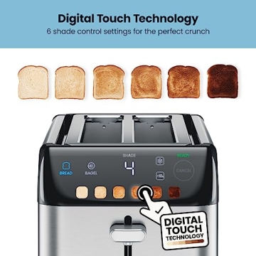 Chefman Smart Touch 4 Slice Digital Toaster with 6 Settings
