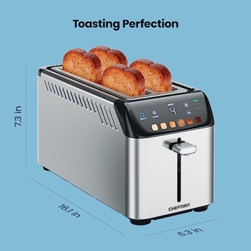 Chefman Smart Touch 4 Slice Digital Toaster with 6 Settings