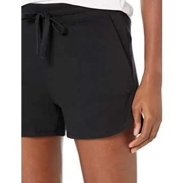 Amazon Essentials Women's Fleece Shorts with Pockets, Black, Small