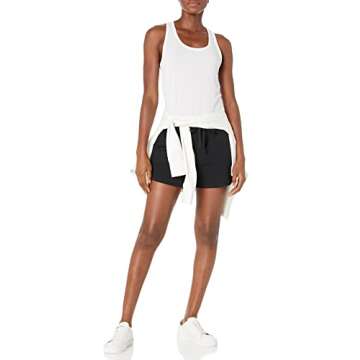 Amazon Essentials Women's Fleece Shorts with Pockets, Black, Small