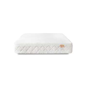 Happsy Organic Hybrid Mattress - Natural Latex Mattress - Medium Firm Mattress with Encased Coil Lay...