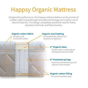 Happsy Organic Hybrid Mattress for Eco-Friendly Comfort