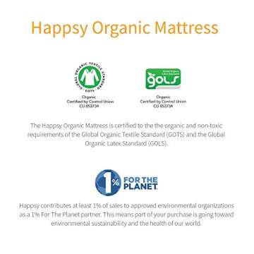 Happsy Organic Hybrid Mattress - Natural Latex Mattress - Medium Firm Mattress with Encased Coil Layers for Universal Comfort and Pressure Relieving - Bed-in-a-Box Latex Mattress - Full