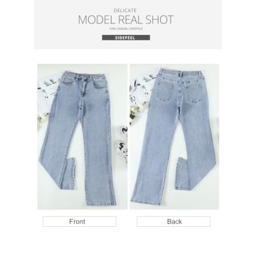 Shop Sidefeel Women's High Waisted Wide Leg Jeans Sky Blue