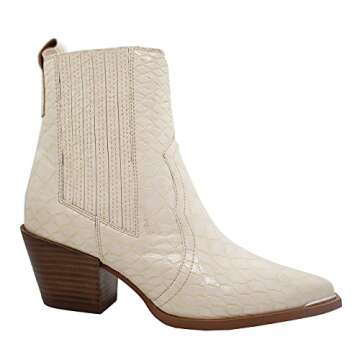 ARIDER ARiderGirl Eleanor Women's Western Ankle Boots (Croco Cream, 5.5)