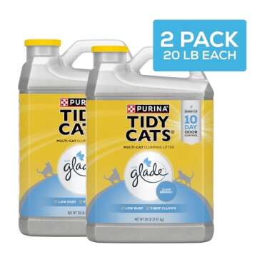 Purina Tidy Cats Clumping Multi Cat Litter, Glade Clear Springs - (Pack of 2) 20 lb. Jugs