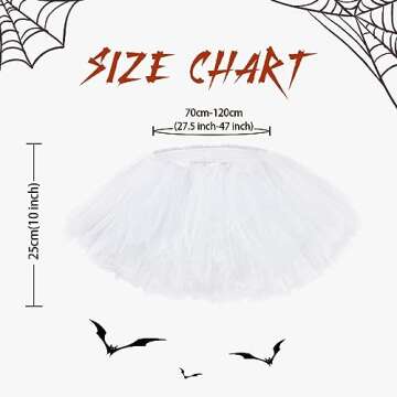 Women's Tutu Skirt Elastic 5 Layered Vintage Tulle Ballet Skirt Party Festival Costume White