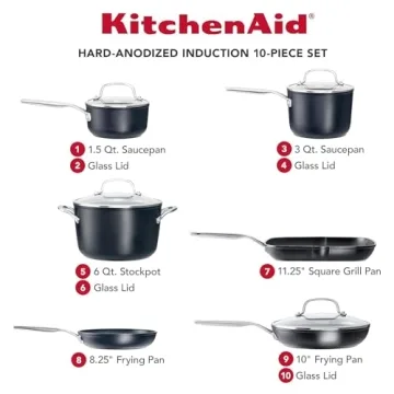 KitchenAid 10-Piece Hard Anodized Nonstick Cookware Set