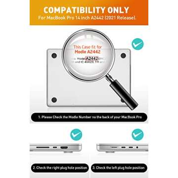 SUPCASE MacBook Pro 14 Inch Case 2021-2024 (Unicorn Beetle Clear), M4/M3/M2/M1 Pro/Max Chip [Anti-Sc...