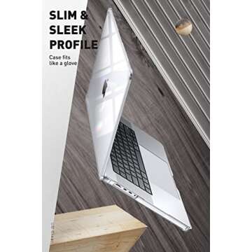 SUPCASE MacBook Pro 14 Inch Case 2021-2024 (Unicorn Beetle Clear), M4/M3/M2/M1 Pro/Max Chip [Anti-Scratch] Slim Clear Cover Accessories for MacBook Pro 14'' with Touch ID