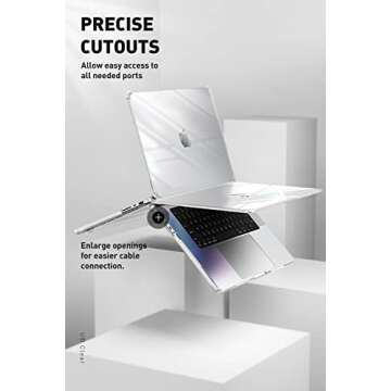 SUPCASE MacBook Pro 14 Inch Case 2021-2024 (Unicorn Beetle Clear), M4/M3/M2/M1 Pro/Max Chip [Anti-Scratch] Slim Clear Cover Accessories for MacBook Pro 14'' with Touch ID