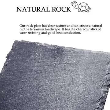 kathson Reptile Basking Platform (7.9 x 11.8 inches), Natural Rock Plate Turtle Food Bowl Feeding Dish Resting Terrace Habitat Decor for Tortoise Turtle Lizard Bearded Dragon Crested Gecko Snake