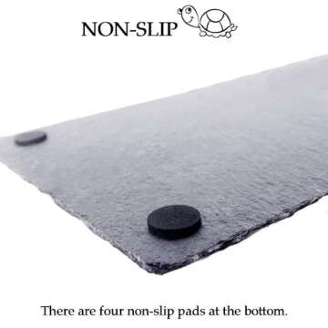 kathson Reptile Basking Platform (7.9 x 11.8 inches), Natural Rock Plate Turtle Food Bowl Feeding Dish Resting Terrace Habitat Decor for Tortoise Turtle Lizard Bearded Dragon Crested Gecko Snake