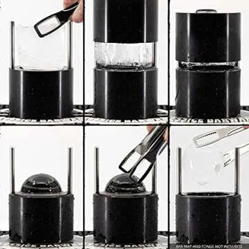 Pressice Barware Ice Ball Press - Effortlessly Make Giant 2.3" Ice Balls - Includes Aircraft Grade Aluminum Ice Press and Ice Mold - Assembled in the US (Ice Press, Black)