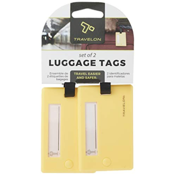Travelon Set of 2 Neon Yellow Luggage Tags for Travelers