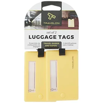 Travelon Set of 2 Neon Yellow Luggage Tags for Travelers