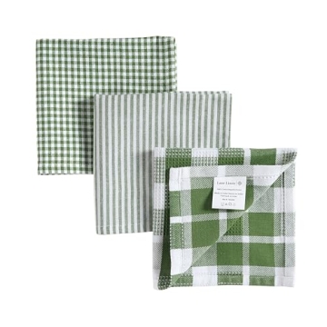 LANE LINEN 100% Cotton Kitchen Dish Cloths - 12 Pack Absorbent Quick Drying Dish Towels