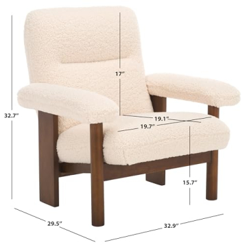 Buy SAFAVIEH Attwell Cream Faux Shearling Accent Chair