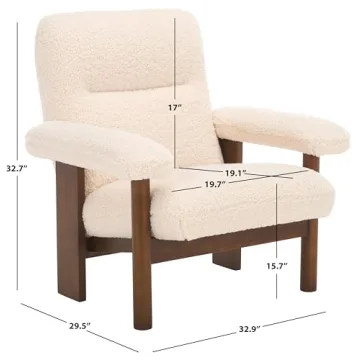 Buy SAFAVIEH Attwell Cream Faux Shearling Accent Chair