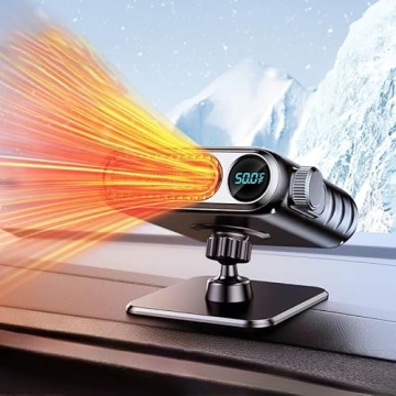 CODEYO 12V Car Heater: 150W Fast Heating & Digital Control, 360° Adjustable
