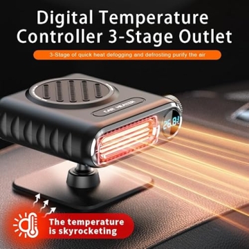 CODEYO 12V Fast Heating Car Heater with 360° Adjustable Vent
