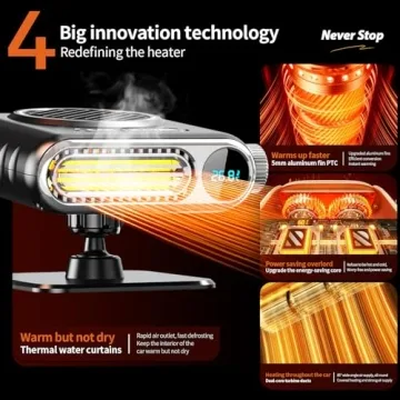 CODEYO 12V Fast Heating Car Heater with 360° Adjustable Vent