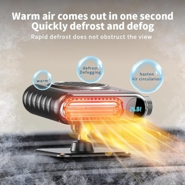 CODEYO 12V Fast Heating Car Heater with 360° Adjustable Vent