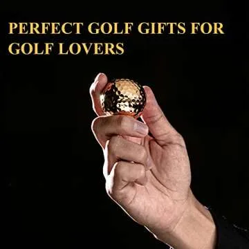 Vertini 24K PT. Gold Golf Ball and Ball Marker with Hat Clip Luxurious Golf Gifts for Golfer Unique Golf Accessories for Men and Women Golden Balls for Practice Present and Decoration