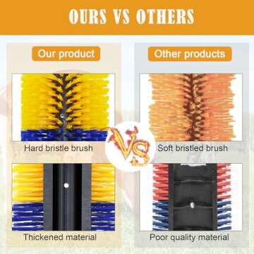 Livestock Scratching Brush, 17.5 x 7.8 Inch Horse Brushes for Grooming, Relieve Itching on the Back of Livestock, Goat Scratching Post for Horse, Elk, Cattle, Pig, Sheep（Yellow with 2 Screws）