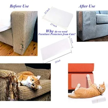 CAILENI 8 Pcs Transparent Cat Scratch Deterrent Couch Protector
