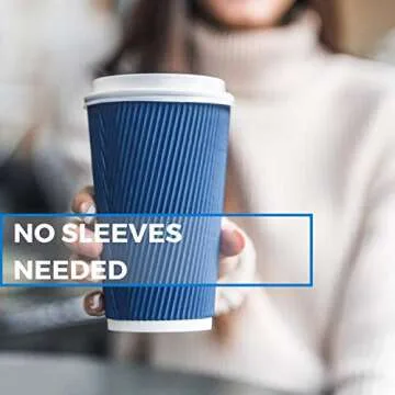 Stylish 16 oz Disposable Coffee Cups with Lids Set