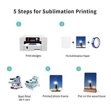 PYD Life 4 Pack Sublimation LED Acrylic Photo Frames Night Lights Blanks 6" x 8" with Warm Color Light,with Wood Stand for Heat Press Machine Printing