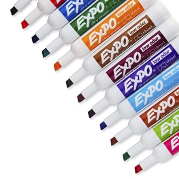 EXPO Low Odor Dry Erase Markers, Vibrant Colors, 12 Count