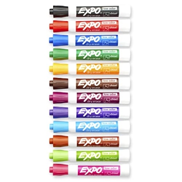 EXPO Low Odor Dry Erase Markers, Vibrant Colors, 12 Count