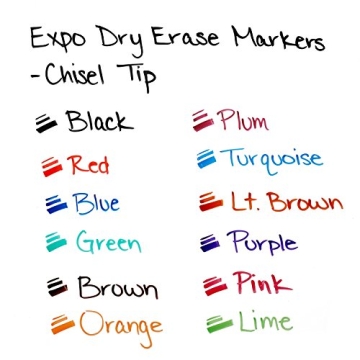 EXPO Low Odor Dry Erase Markers, Vibrant Colors, 12 Count