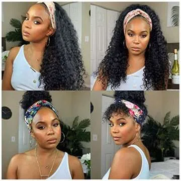 DRESHOW 4 Pack Boho Cotton Non-Slip Headbands for Women Girls Yoga Workout Running Knotted Turban Floral Elastic Head Wrap